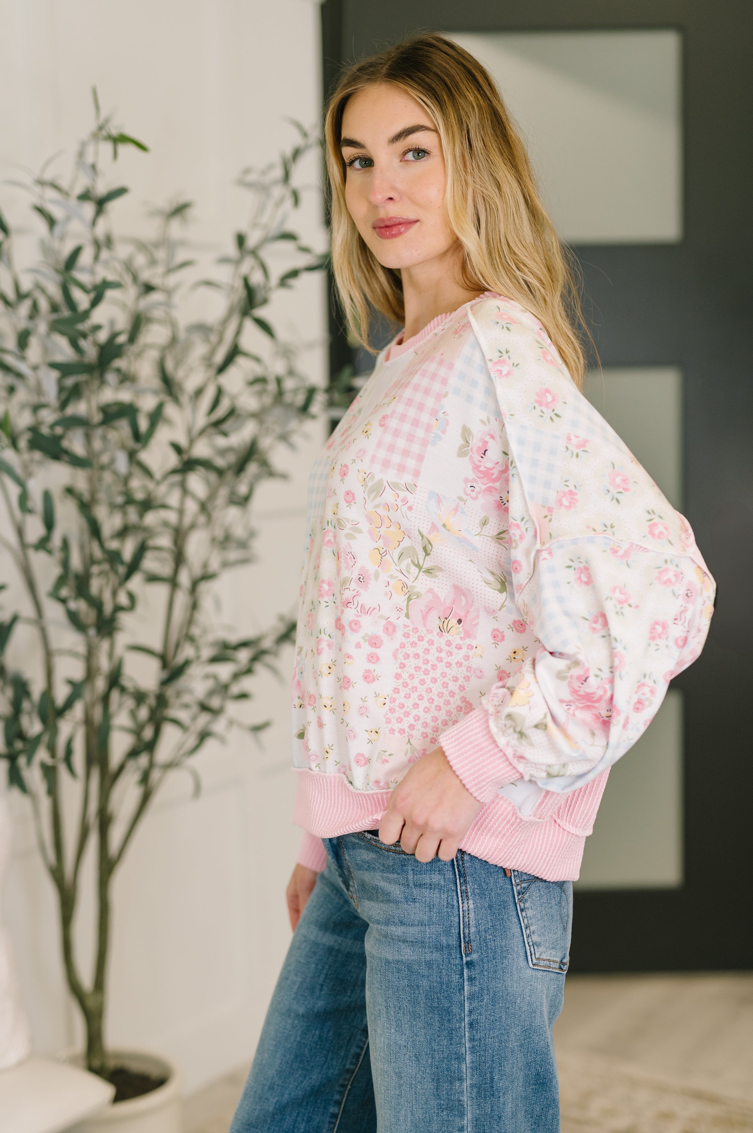 A Little Bias Printed Patchwork Top