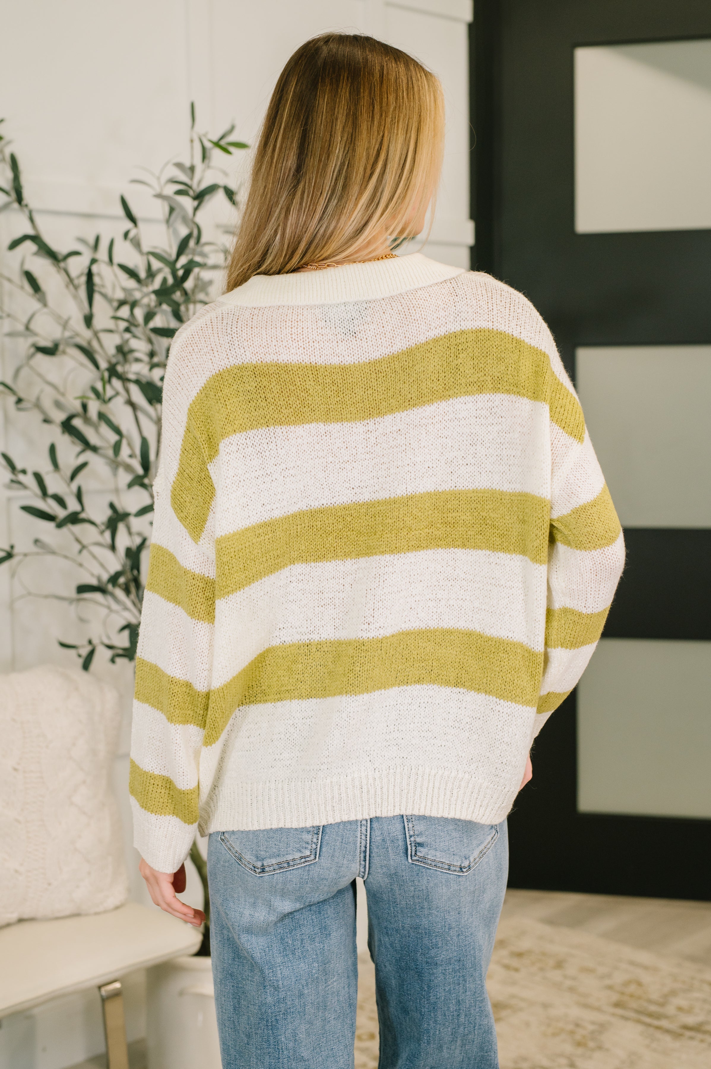As Long As You're Mine Loose Knit Collared Top