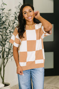 Cafe Check Relaxed Fit Sweater