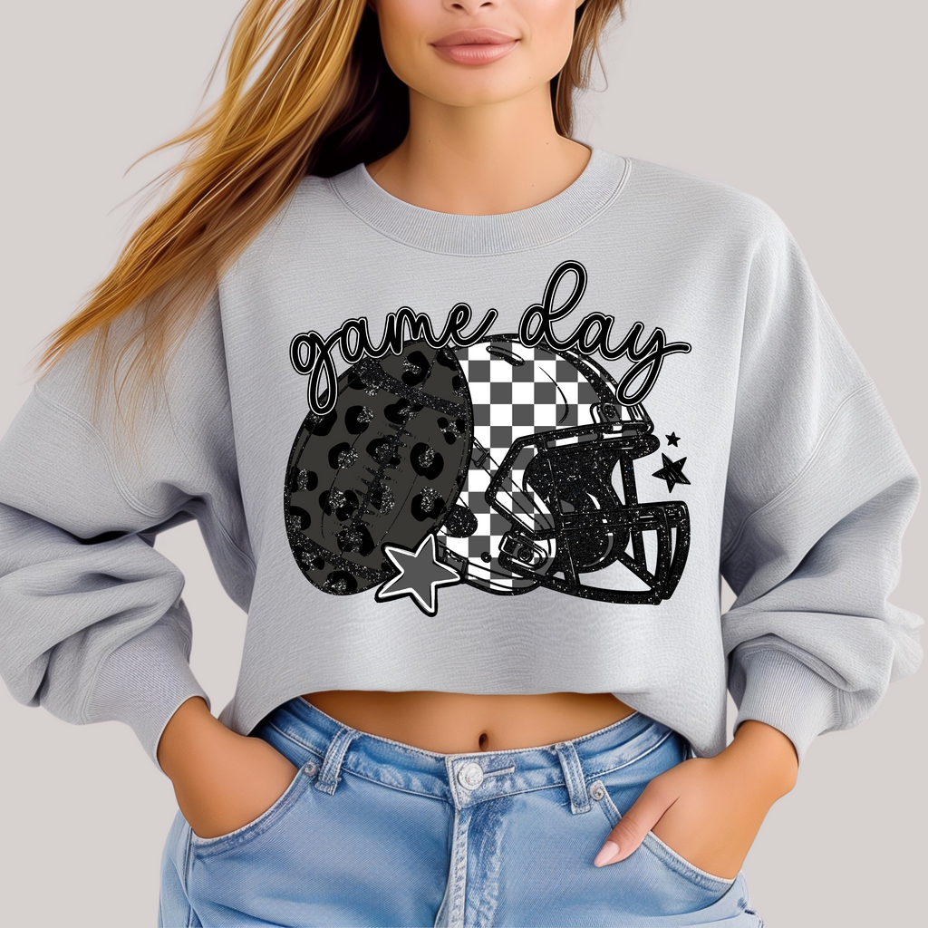 Checkered and Leopard Gameday Sweatshirt