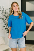 Effortless Edit Boxy Tee in Deep Sky