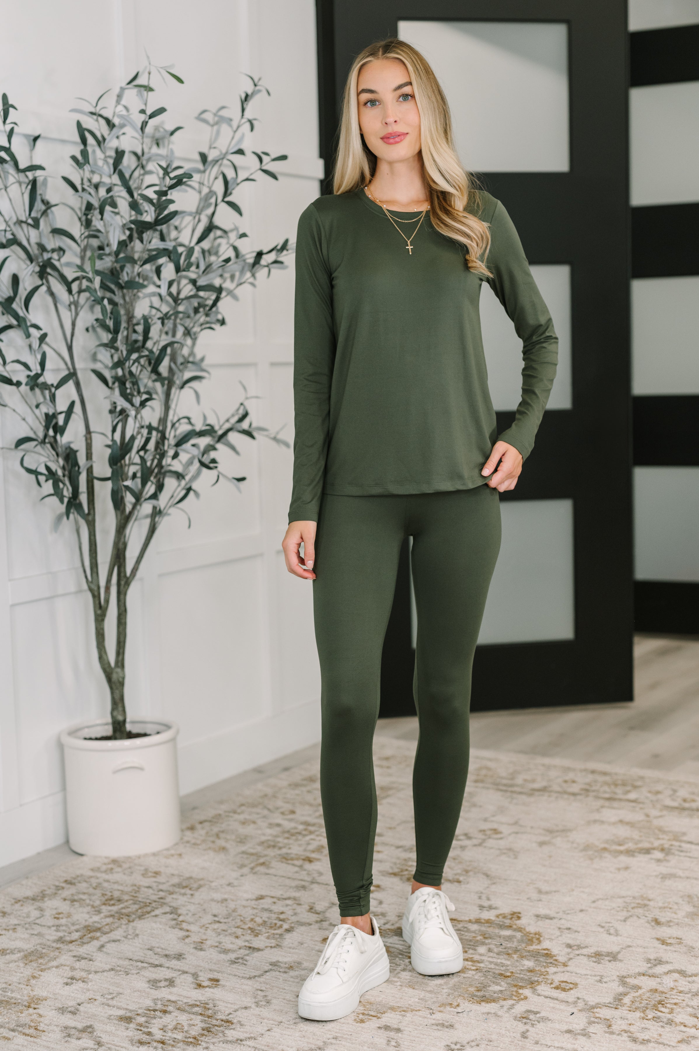 Get Me Cozy Set in Dark Olive