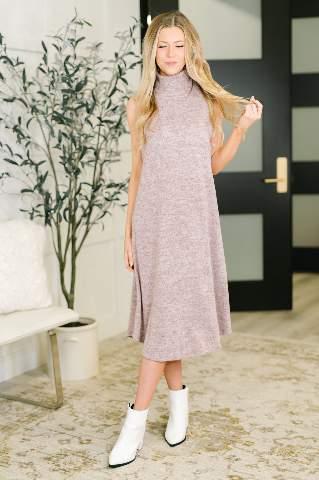 Glam Dress and Cardigan Set in Wine