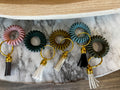 Coil Hair Tie Wristlet with Key Ring