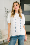 Need a Little Love Cable Knit Puff Sleeve Top