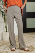 Peachy Keen Straight Leg Trousers in Stone Taupe