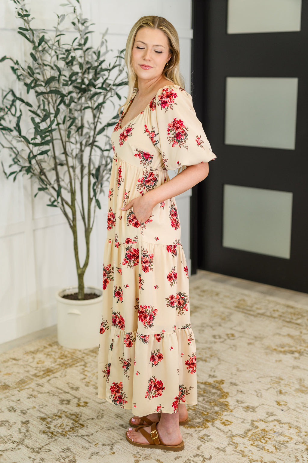 Petals & Postcards Balloon Sleeve Dress