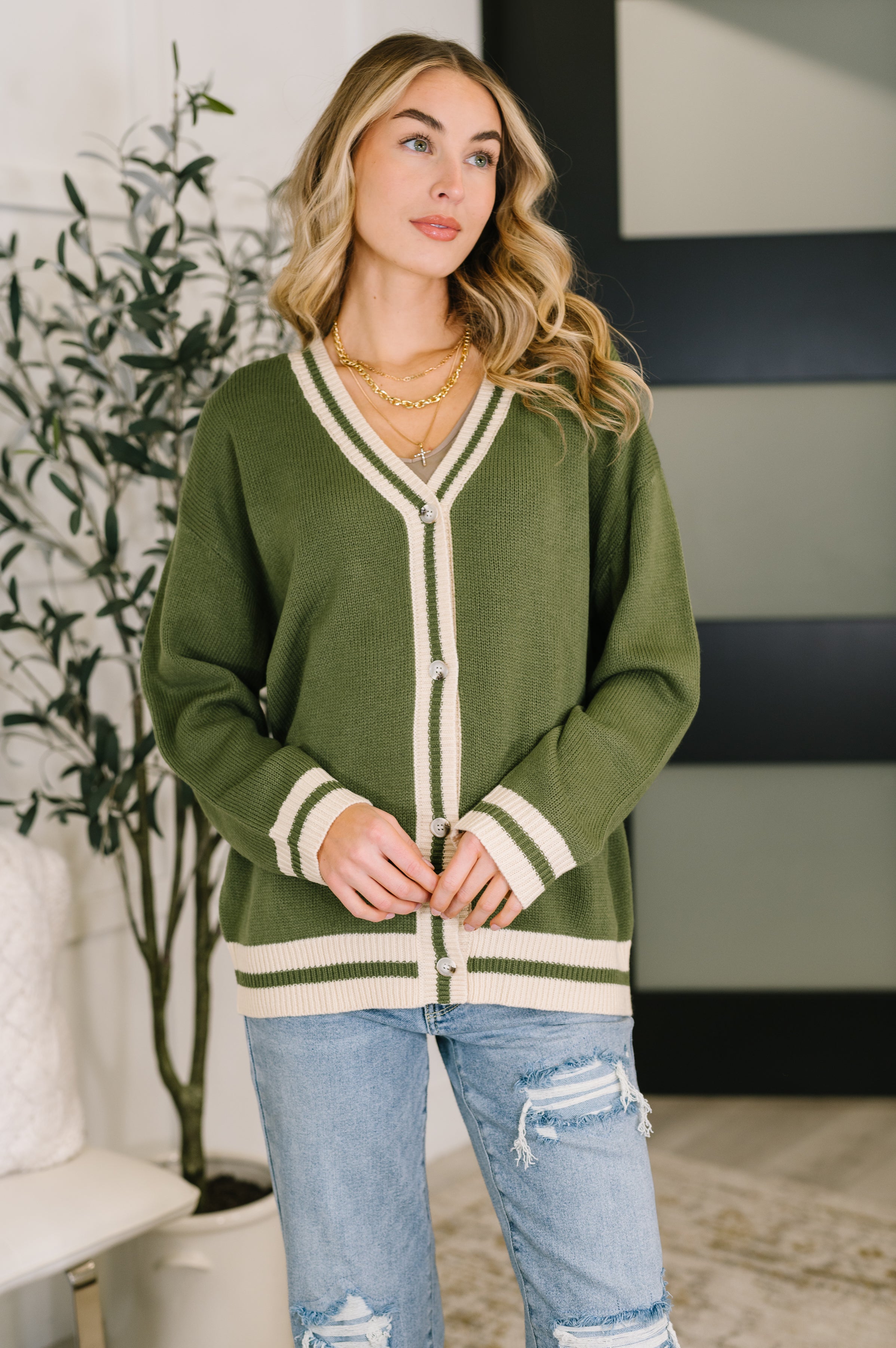 Something Simple Full Front Button Down Cardigan