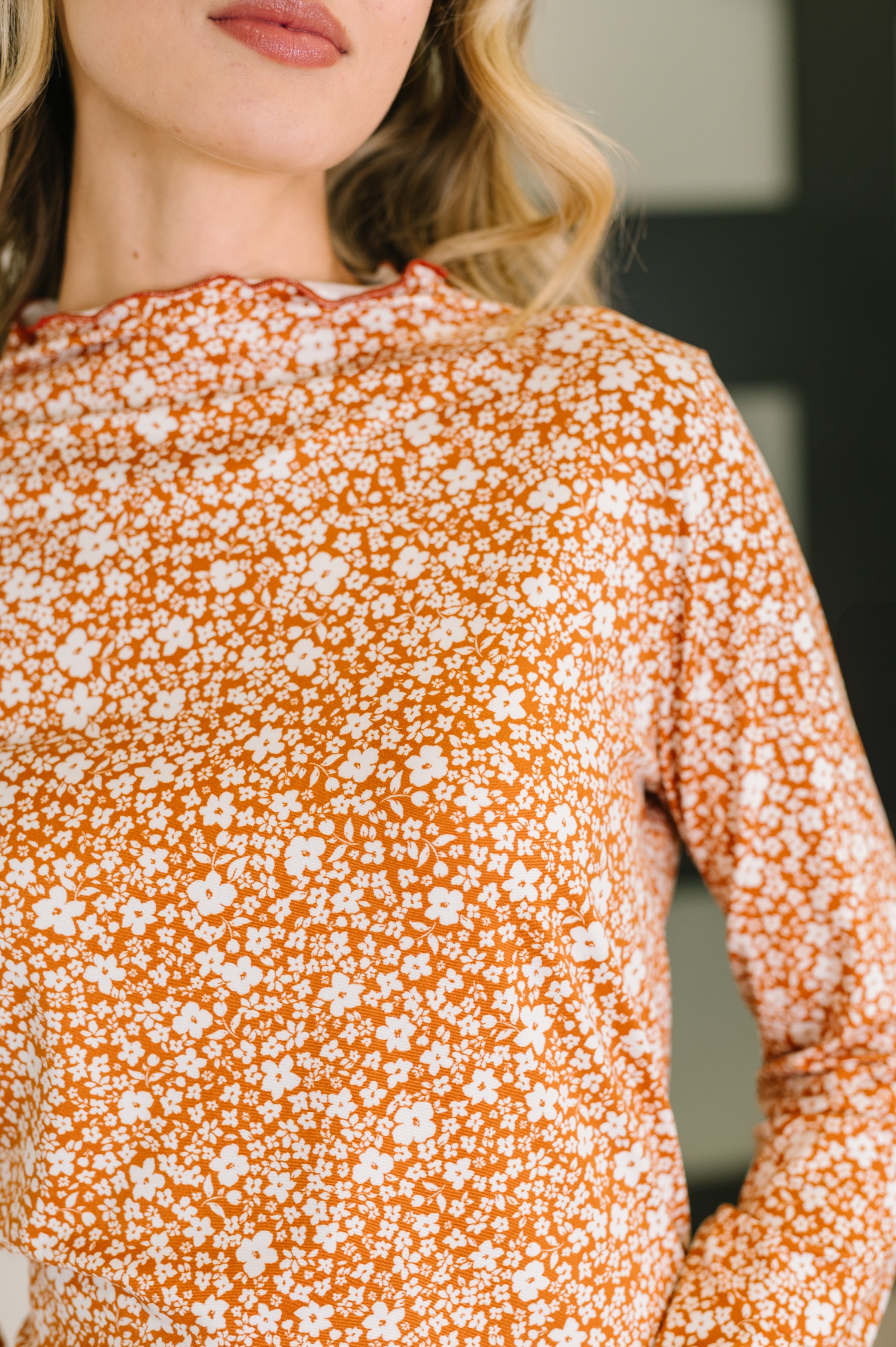 Something in the Air Lettuce Hem Longsleeve Top