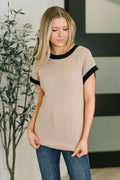 Sure Seems Sweet Contrast Trim Sleeveless Sweater