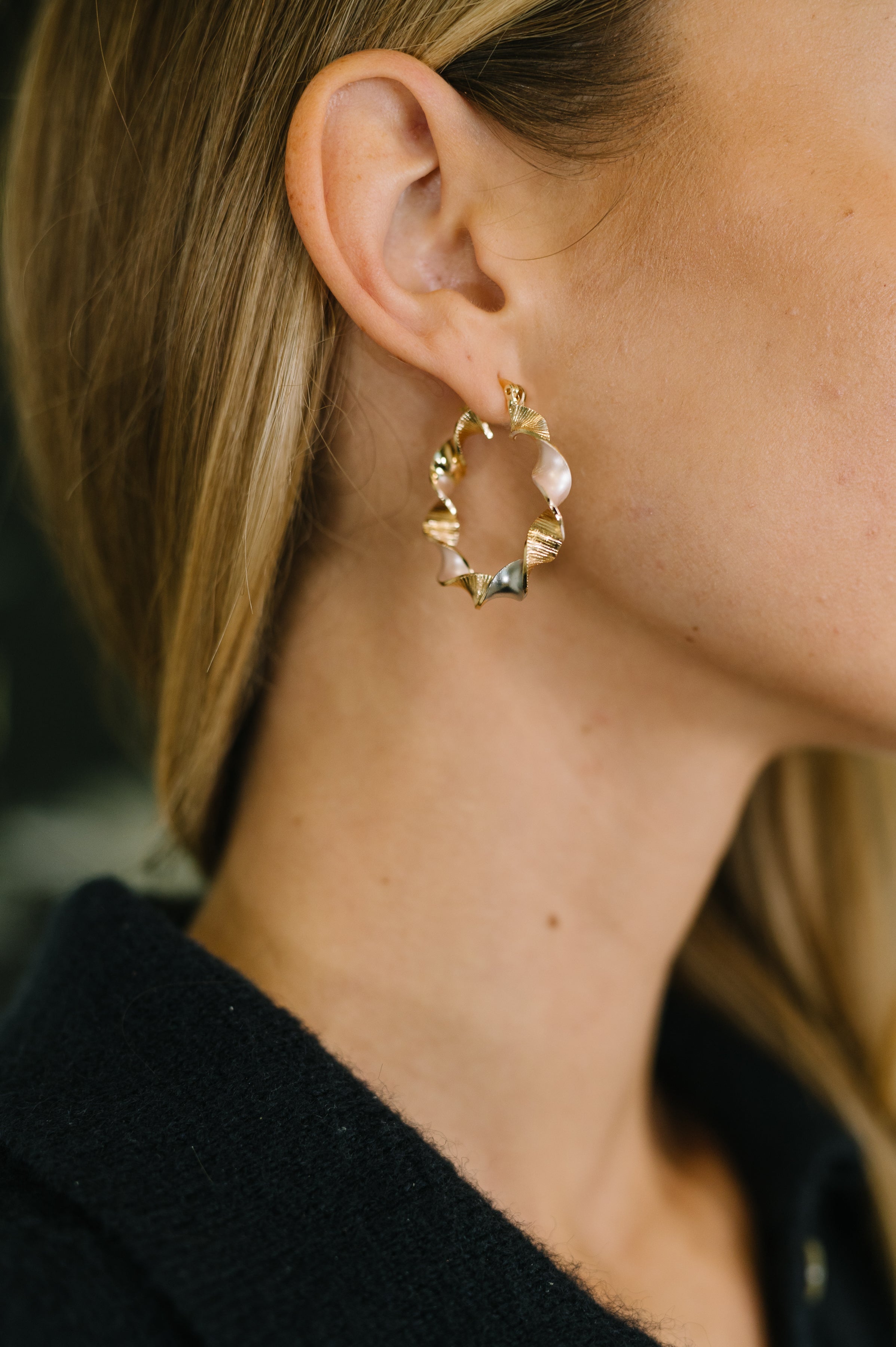 Twisted Sisters Plated Alloy Hoop Earrings