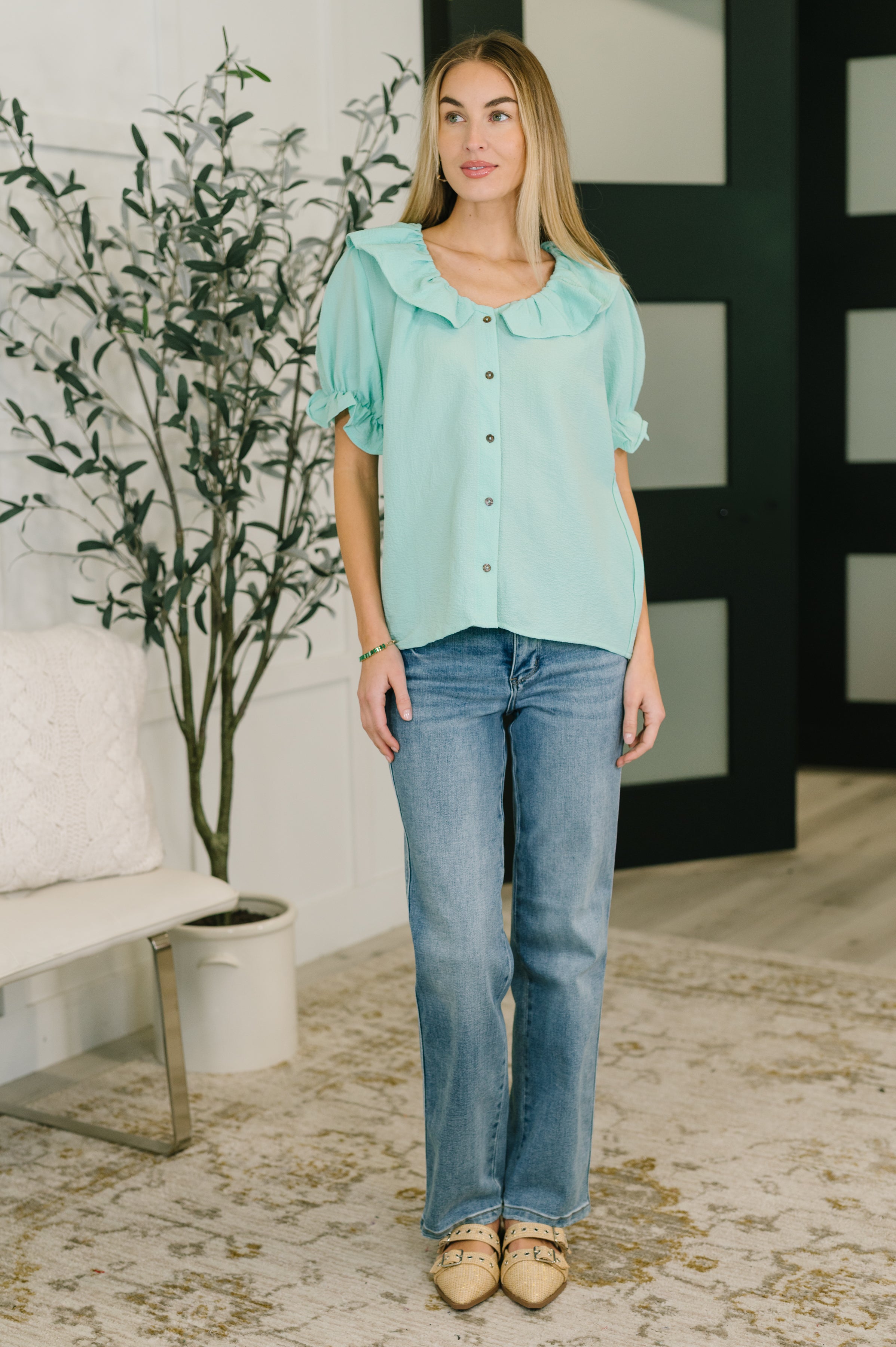 Wherever the Wind Blows Balloon Sleeve Blouse