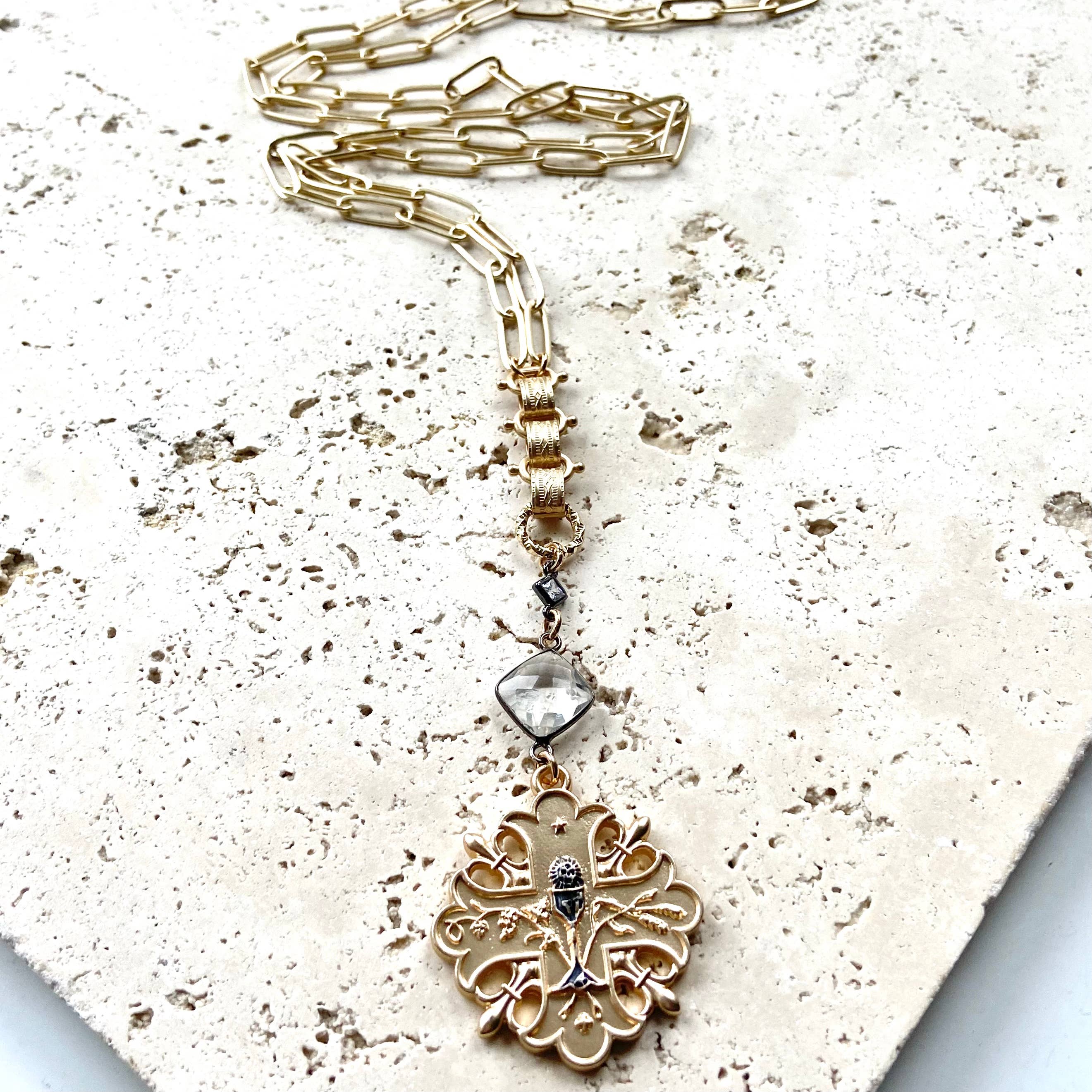 Wine jewelry vineyard gift French medallion kande winery