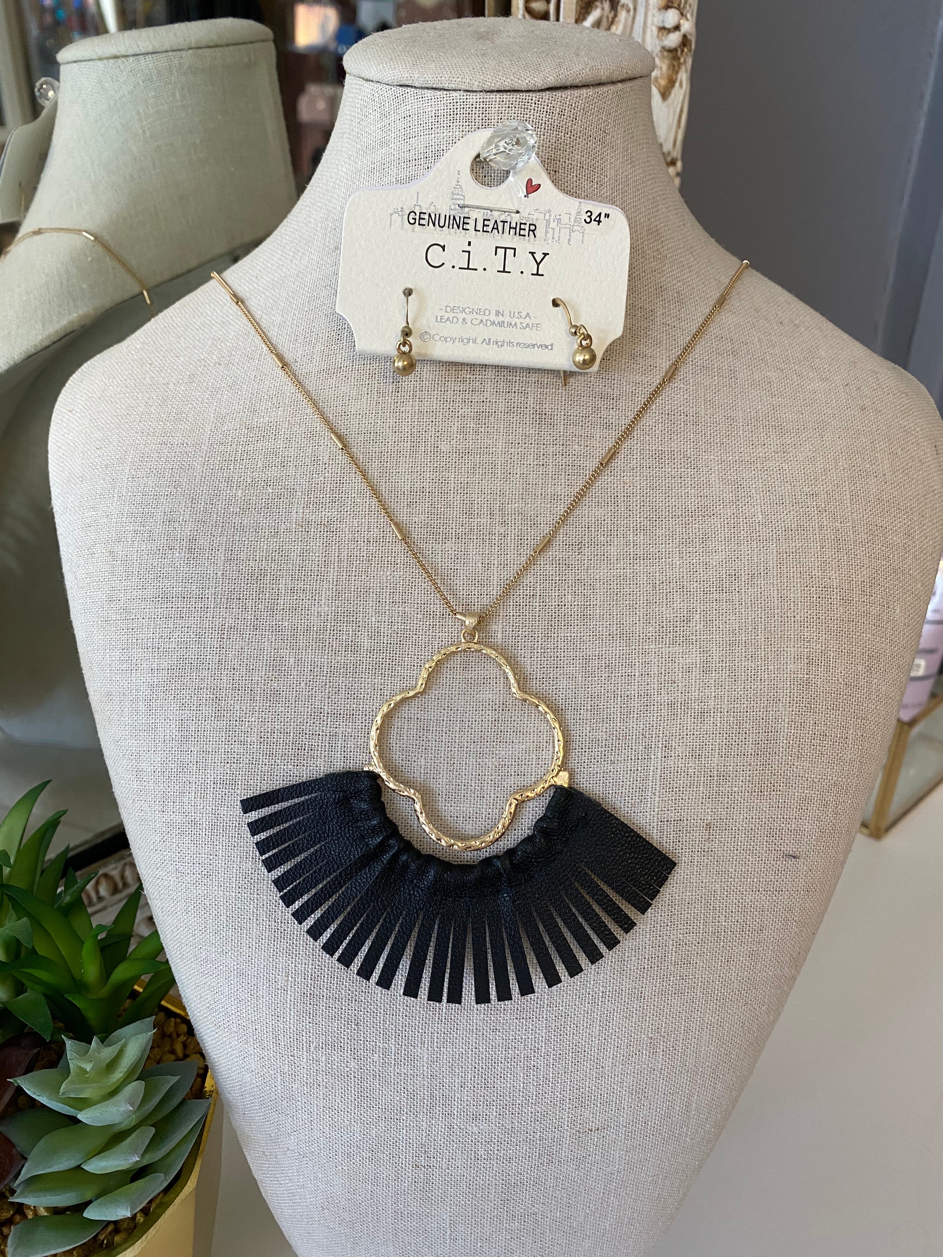 Long Ornate Necklace Set