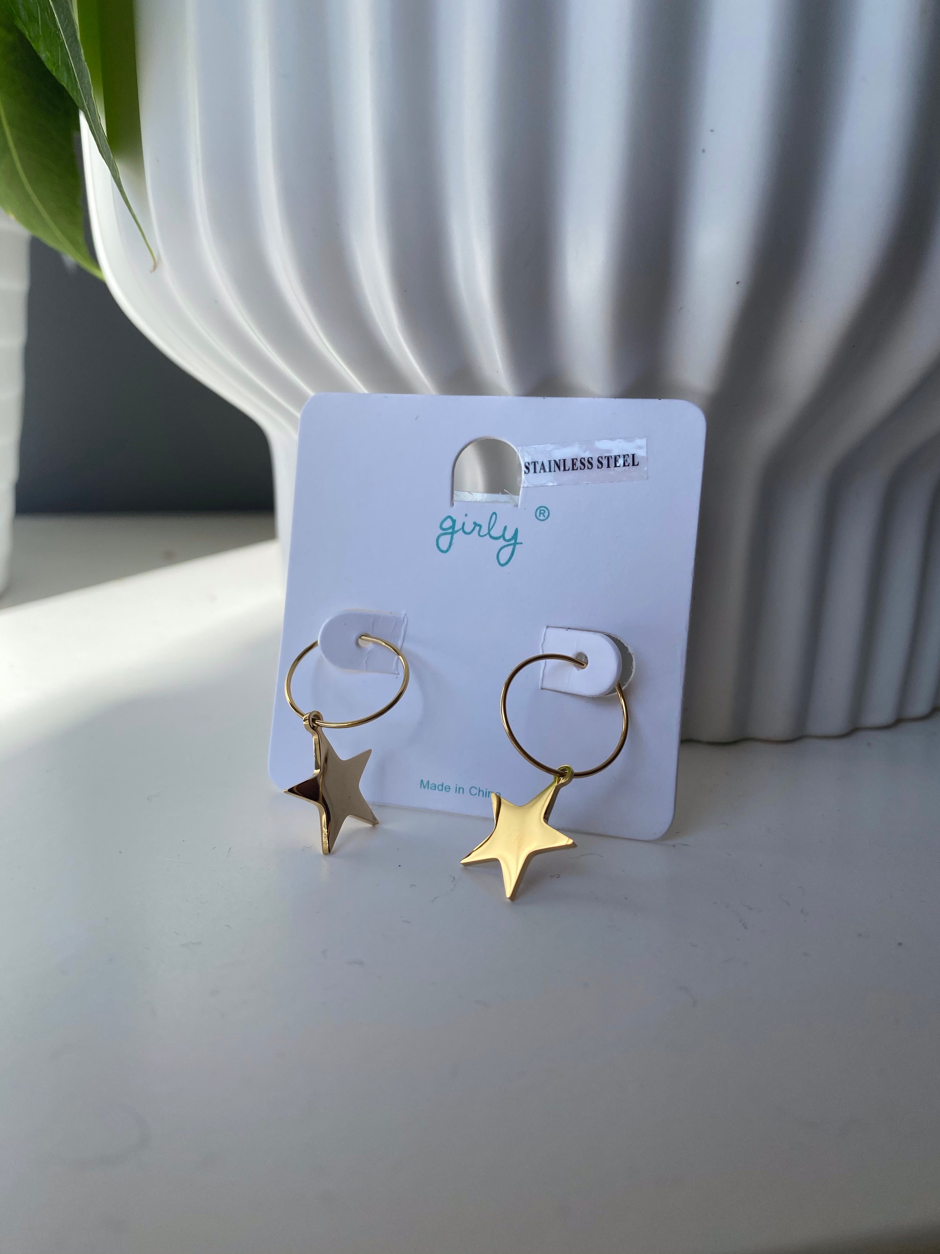 Golden Star Mini Hoops