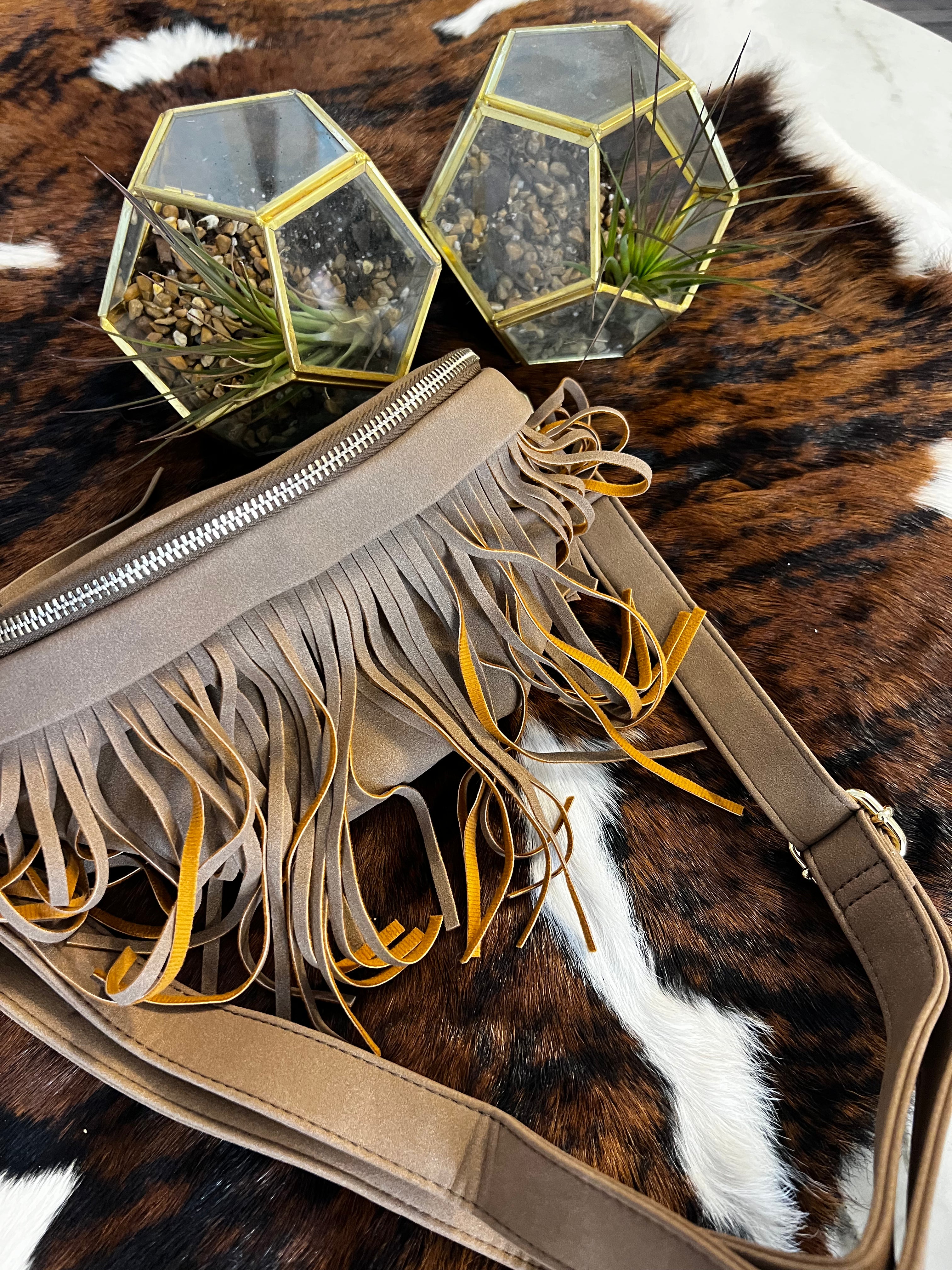 Leather Removable Fringe Bum Bag
